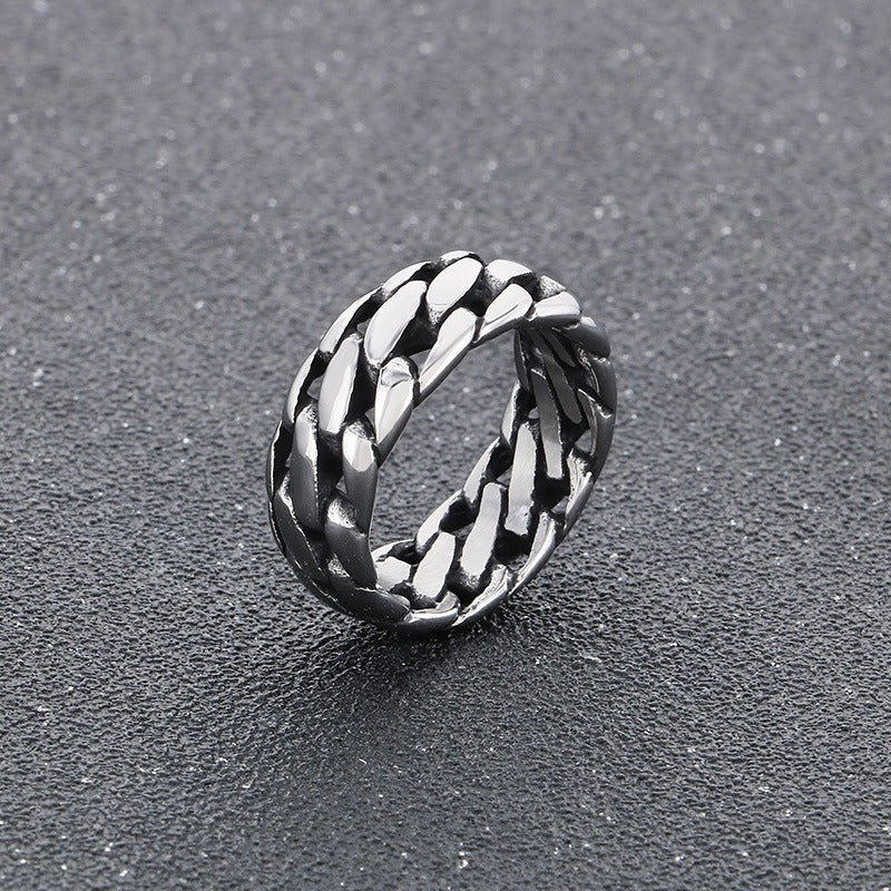 Kemstone Motorcycle Chain Ring – Titanium Steel Punk Band for Men | Vintage Gothic Street Style KR111740-KJX