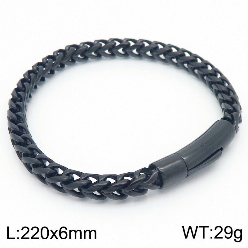 Kemstone Retro Titanium Steel Chain Bracelet – Minimalist Hip-Hop Jewelry for Men’s Daily Wear KB95694