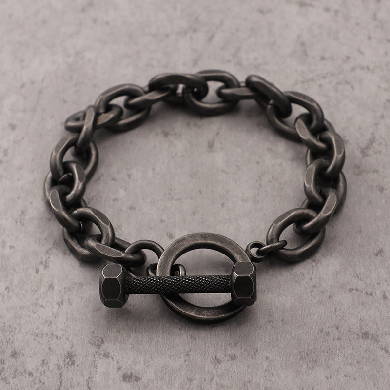 Bracciale da uomo Kemstone con bilanciere in acciaio al titanio – Forza nello stile KB94657-BD