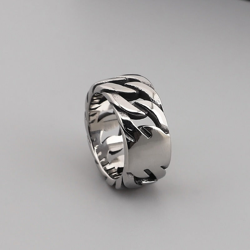 Anello meccanico retrò Kemstone - Design gotico rotante per accessori antistress KR44457-K