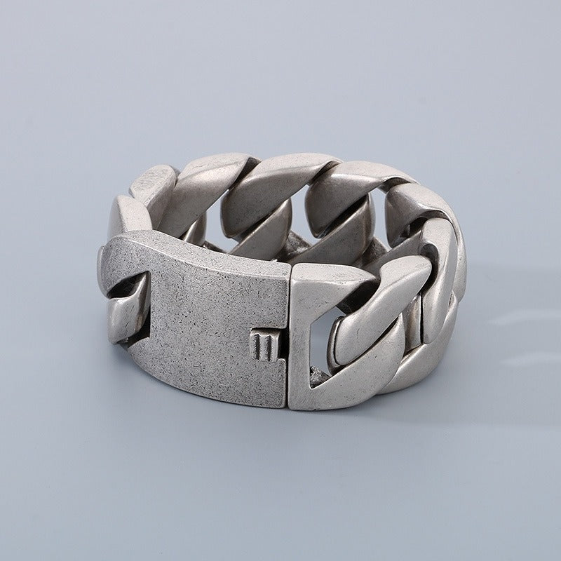 Kemstone Bold Cuban Link Bracelet for Men – 32mm Wide 316L Stainless Steel KB49305-D