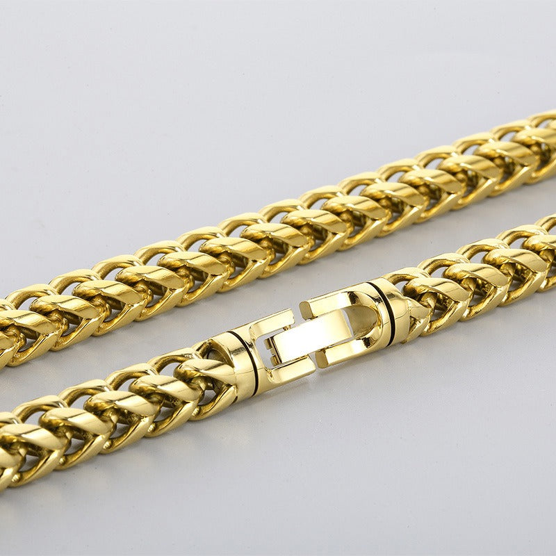 Kemstone Titanium Steel Textured Sphere Chain Necklace – Urban Edge Vacuum Plated Men's Jewelry KN236908
