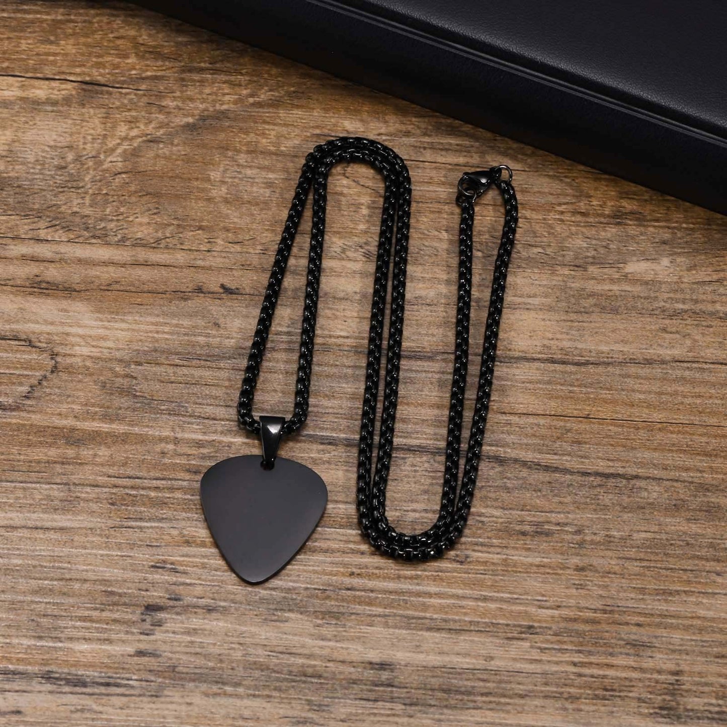Kemstone Steel Guitar Pick Pendant Necklace – 316L Stainless Steel Minimalist Rock Jewelry PN-1843