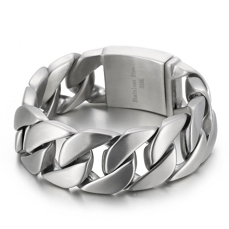Kemstone Men’s 26mm Heavy Cuban Link Bracelet – Stainless Steel 18K Gold Plated | Hip-Hop Streetwear Jewelry KB27589-D