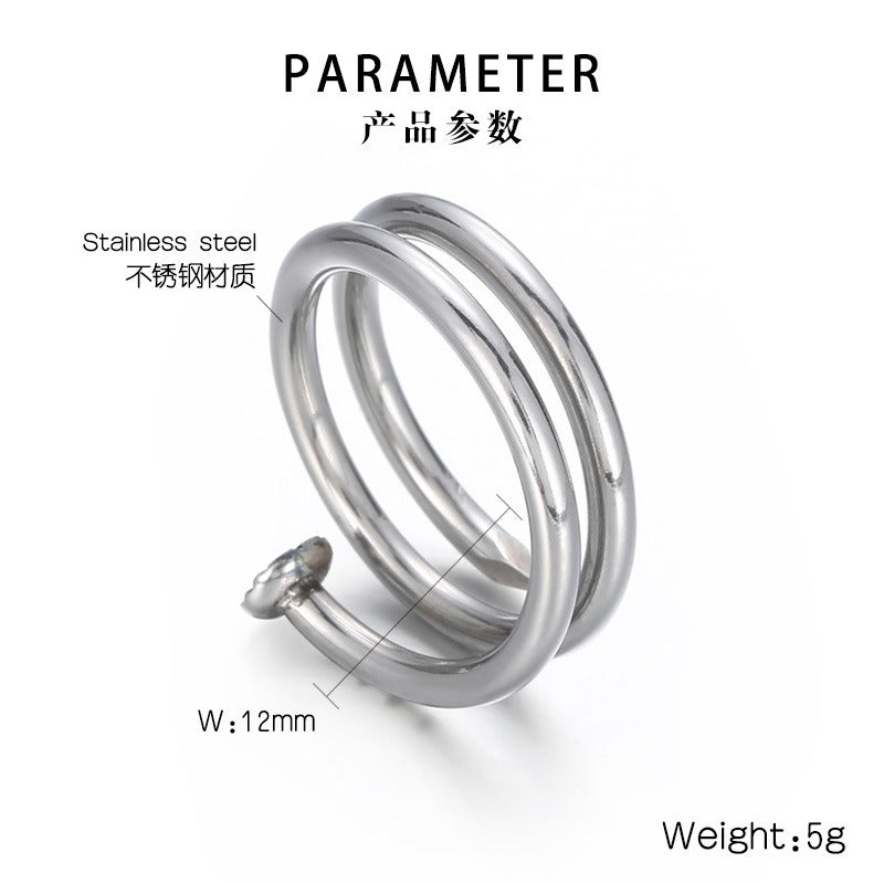 Anello Kemstone Spring da uomo - Anello in acciaio inossidabile lucido con design a forma di unghia, regalo KR104535