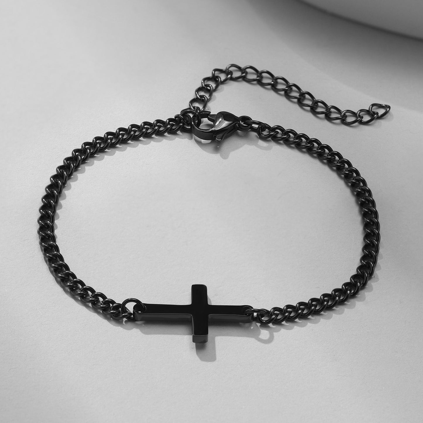 Pulsera minimalista de mujer con cadena de cuentas cruzadas de acero inoxidable Kemstone BR-1125