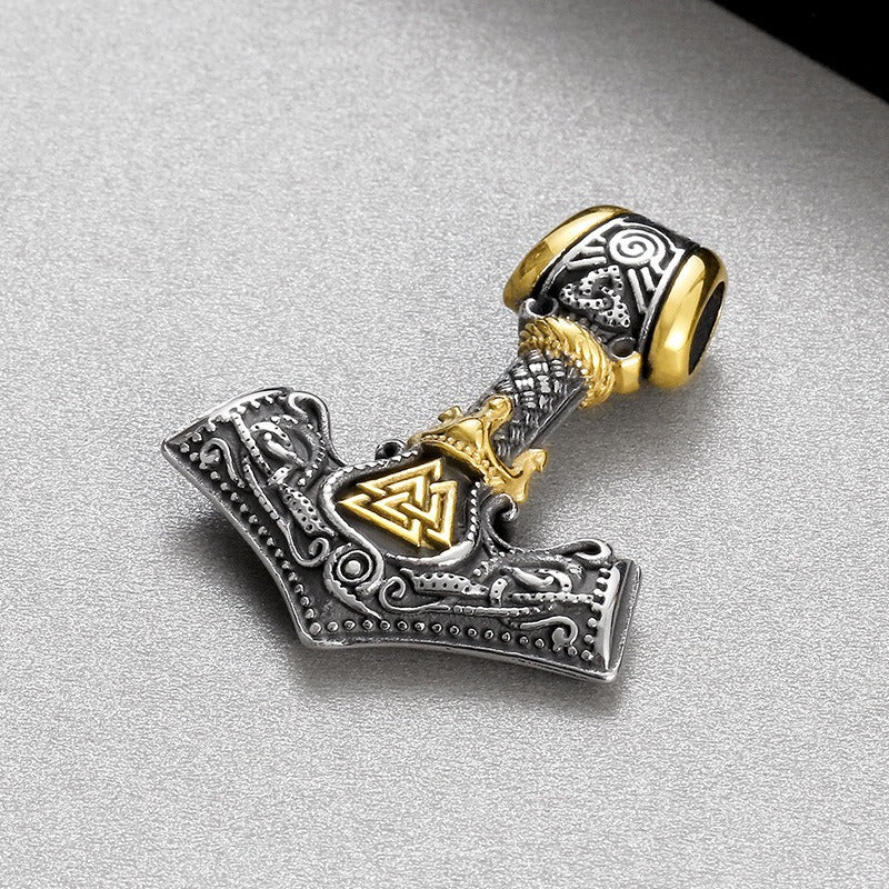 Kemstone Viking Anchor Pendant Necklace – Odin Rune Triquetra Stainless Steel Norse Jewelry KP130629-TLX