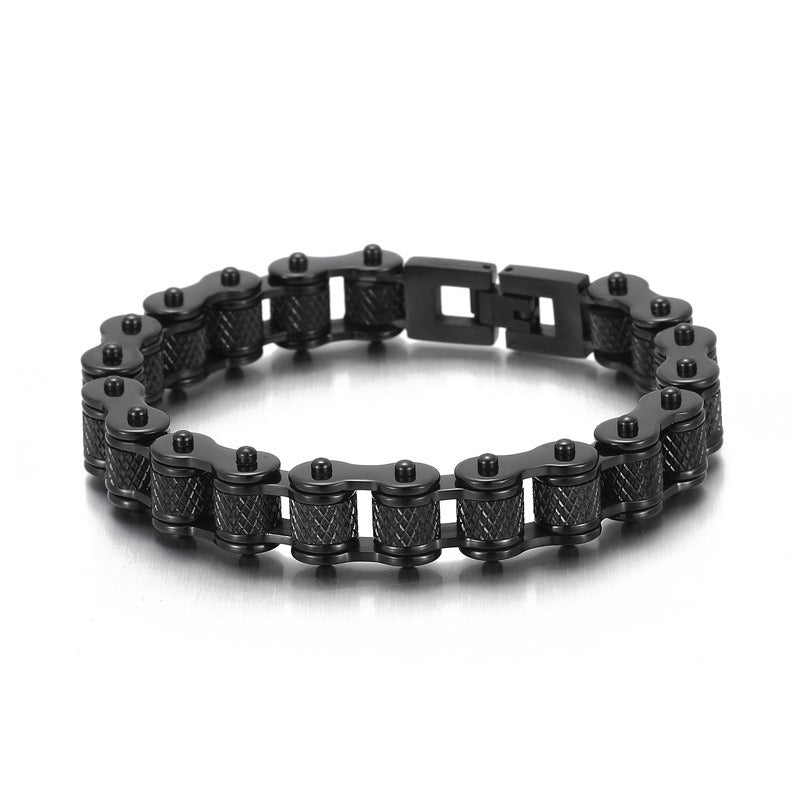 Kemstone Titanium Urban Biker Chain Bracelet – Lightweight Rugged Motorcycle Style KB86277