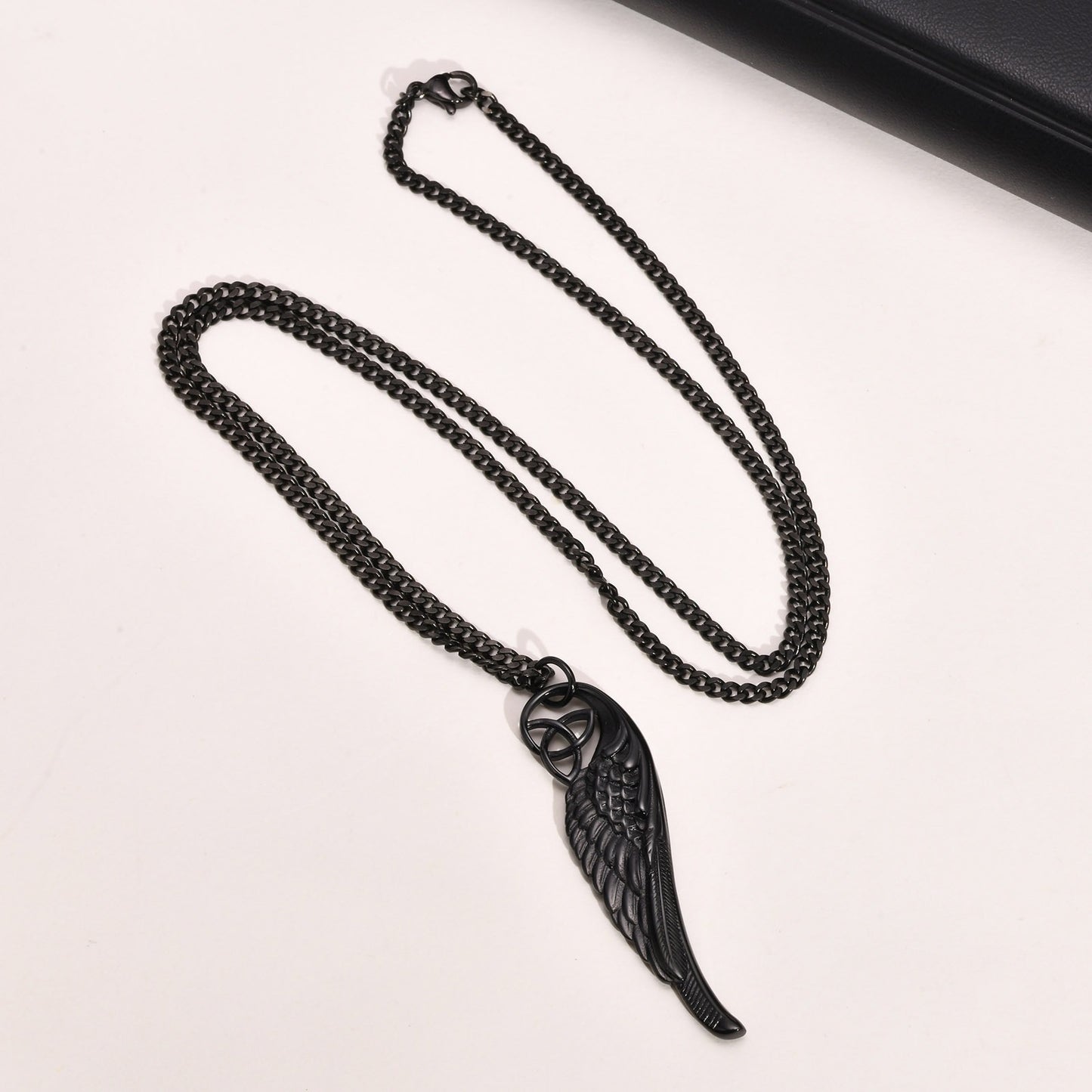 Kemstone Men’s Stainless Steel Celtic Knot Angel Wing Necklace – Vintage Pendant Gold/Black PN-1682