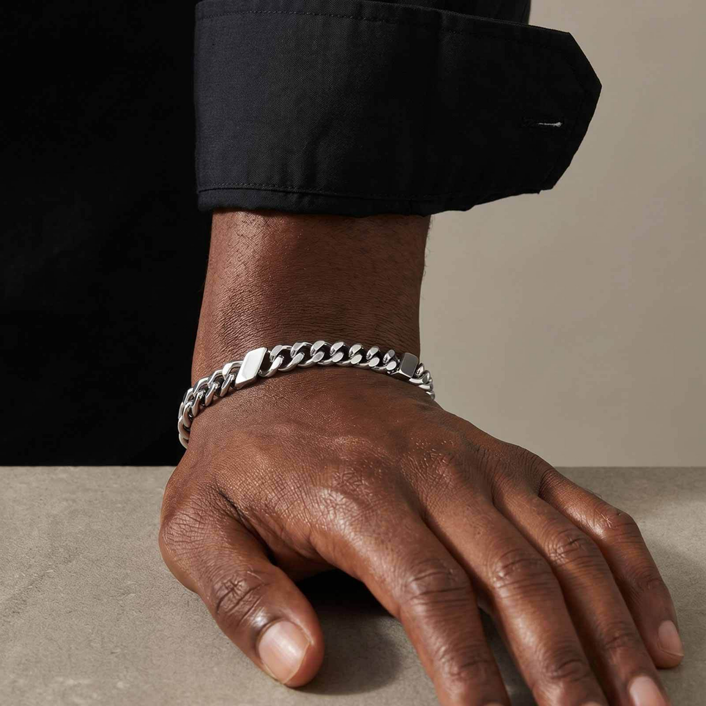 Kemstone Stainless Steel Curb Chain Bracelet for Men BR-2907