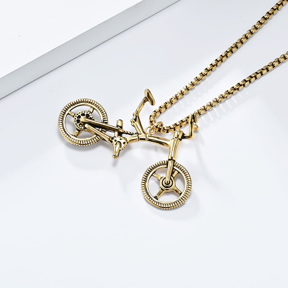 Kemstone Bicycle Pendant Necklace Stainless Steel Bike Chain for Men Women K-PT587
