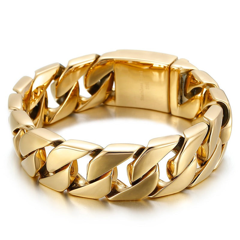 Kemstone Matte Titanium Steel Cuban Link Bracelet – Rugged Minimalist Chain for Men’s Urban & Gothic Style KB162789