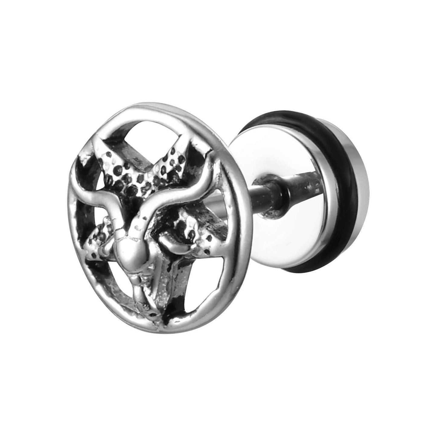 Kemstone Gothic Punk Stainless Steel Stud Earrings – Bold Vintage Edge