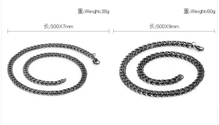 Kemstone Retro Chain Necklace – Rugged 304 Stainless Steel Urban Gothic Jewelry for Men KN108187-Z