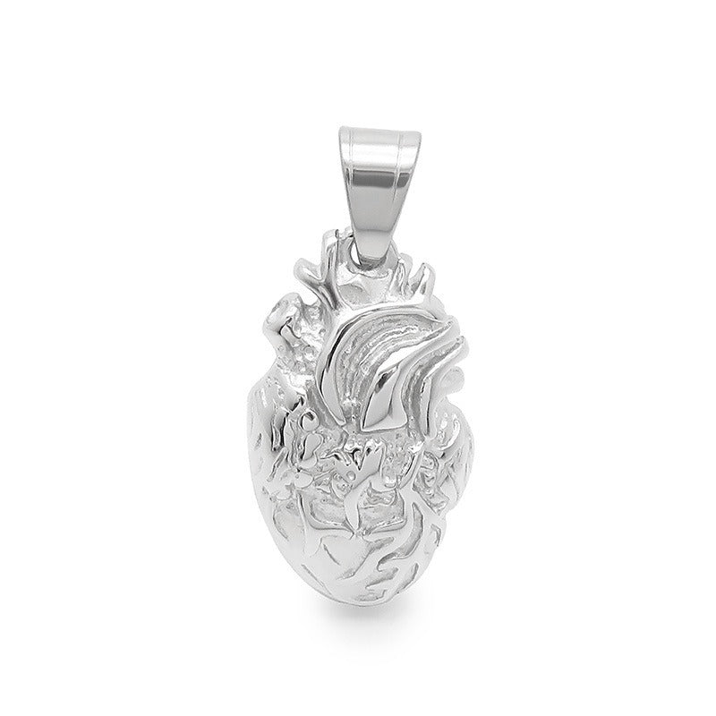 Kemstone Anatomical Heart Pendant – 18K Vacuum Plated Stainless Steel Gothic Power Symbol KP130473