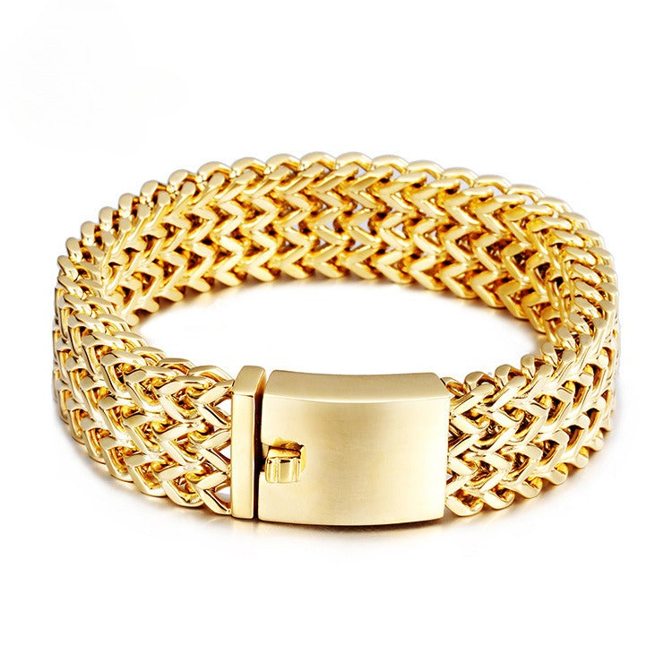 Kemstone Bold Chevron Chain Bracelet – 18K Gold Vacuum Plated Stainless Steel KB56408-D