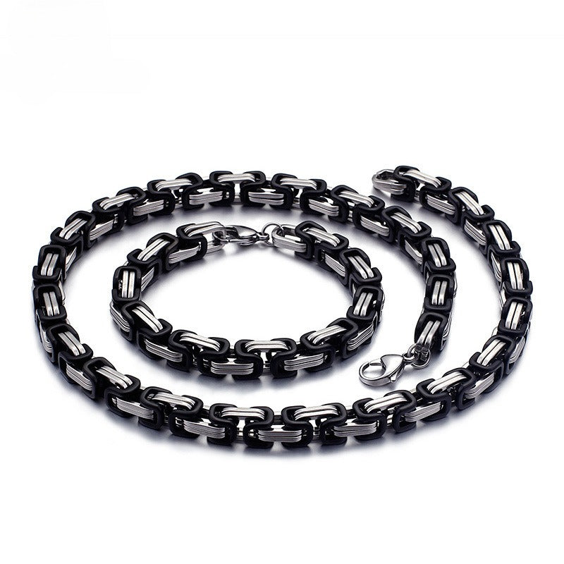Collar llamativo de acero inoxidable estilo hip hop con cadena cubana Kemstone para hombre KS92303-Z