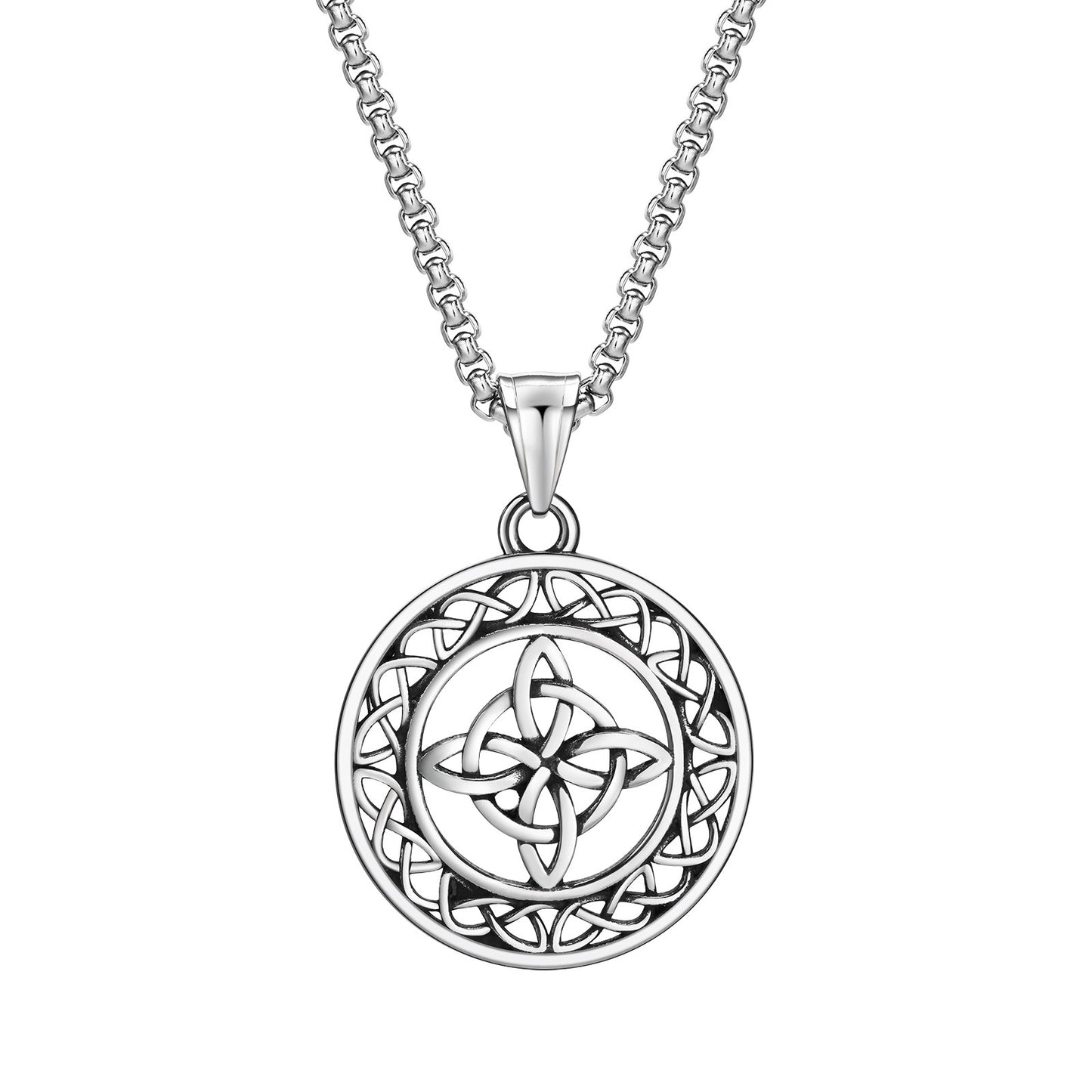 Kemstone Celtic Pendant Necklace for Men – Stainless Steel Viking Knot Jewelry PN-1919