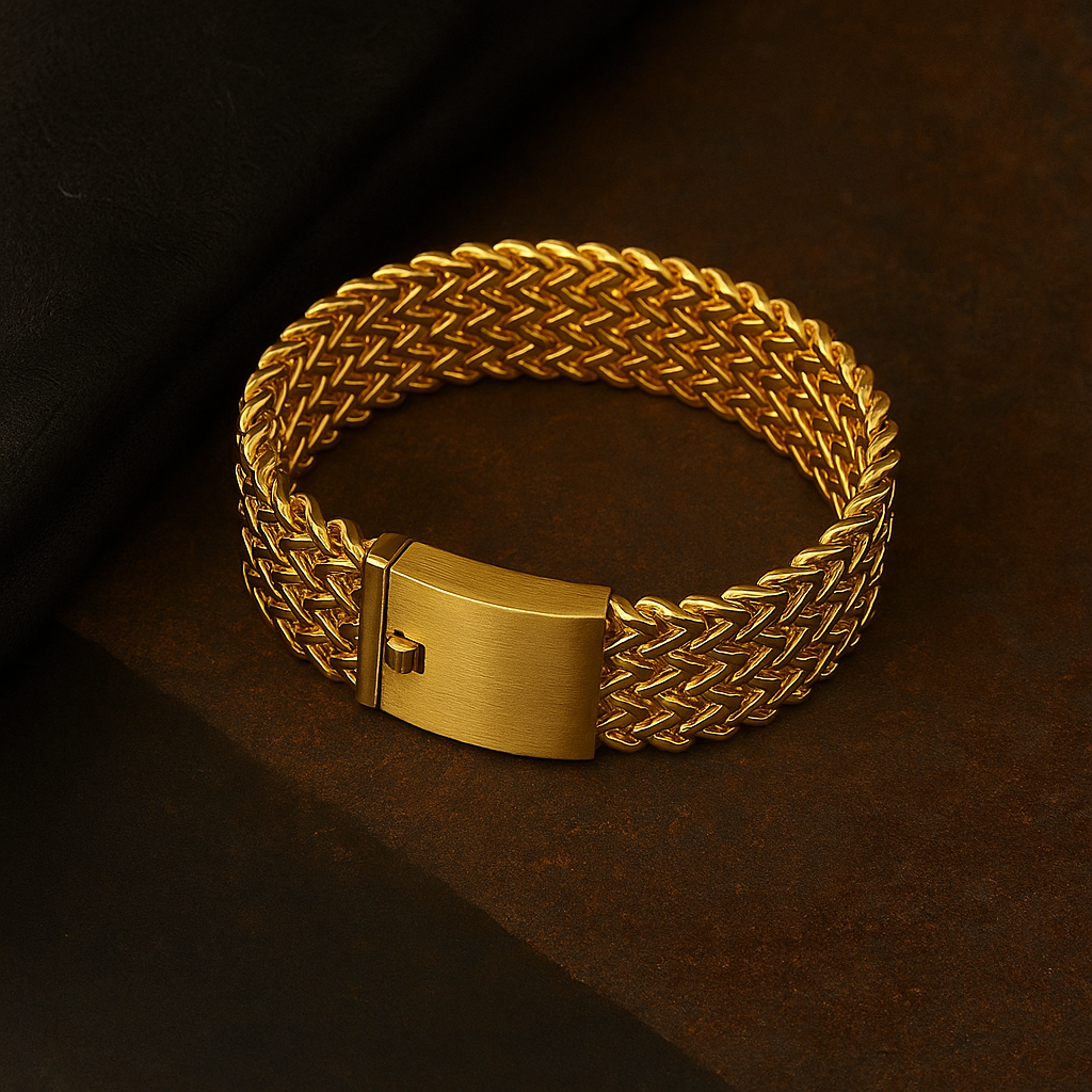 Kemstone Bold Chevron Chain Bracelet – 18K Gold Vacuum Plated Stainless Steel KB56408-D