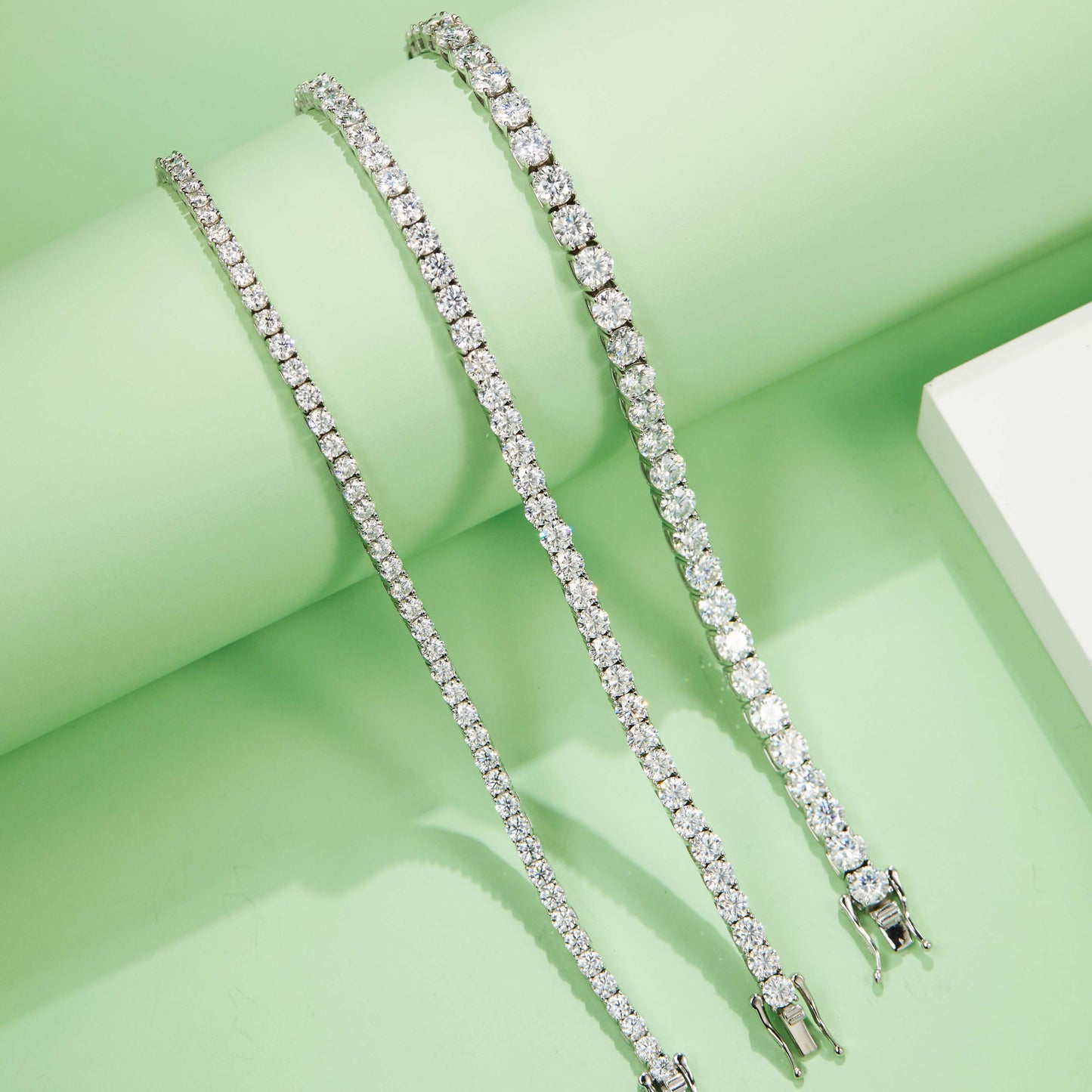 Kemstone 0.1 Ct Moissanite Tennis Bracelet – Classic 925 Sterling Silver Bangle for Men & Women