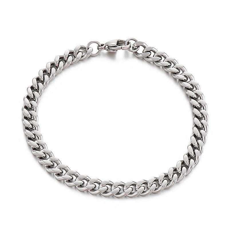 Kemstone Cuban Link Necklace & Bracelet Set – 8mm Stainless Steel Chain in Gold or Silver KS139040-Z