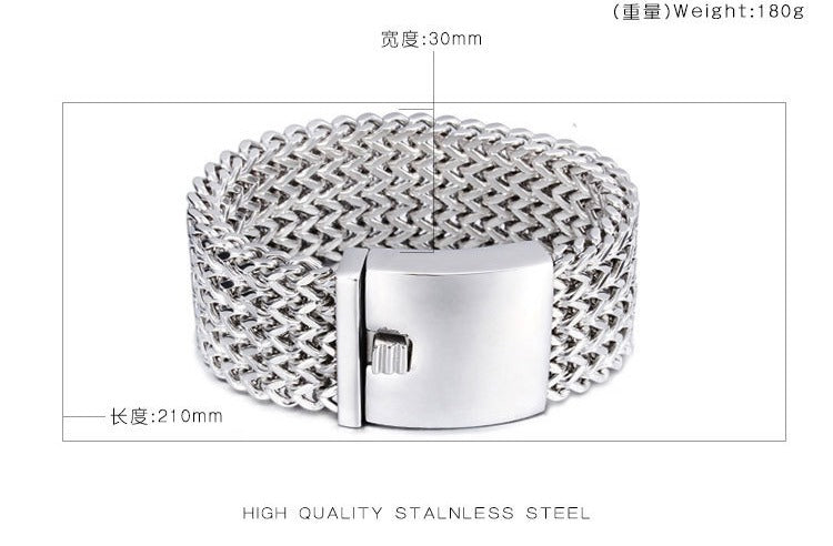 Kemstone Dragon Chain Bracelet for Men – Stainless Steel Norse Biker Style, 12mm 18mm 30mm | KB56409-D