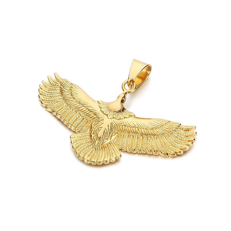 Kemstone Eagle Wingspan Pendant Necklace – 316L Stainless Steel Bold Men's Jewelry KP130928