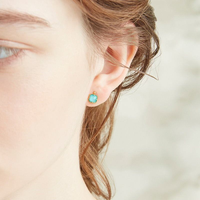 Pendientes minimalistas de peridoto con borlas, diseño original, hechos a mano por Kemstone para mujer - Plata S925 con baño de oro de 10 quilates