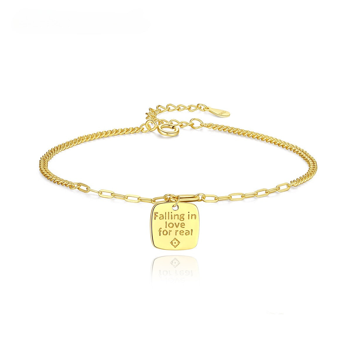 Pulsera de plata de ley Kemstone, diseño original artesanal "Enamorarse de verdad", joyería de oro para mujer.