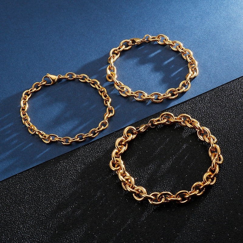 Pulsera Kemstone calada en forma de O - Joyería geométrica de acero inoxidable KB113951-Z