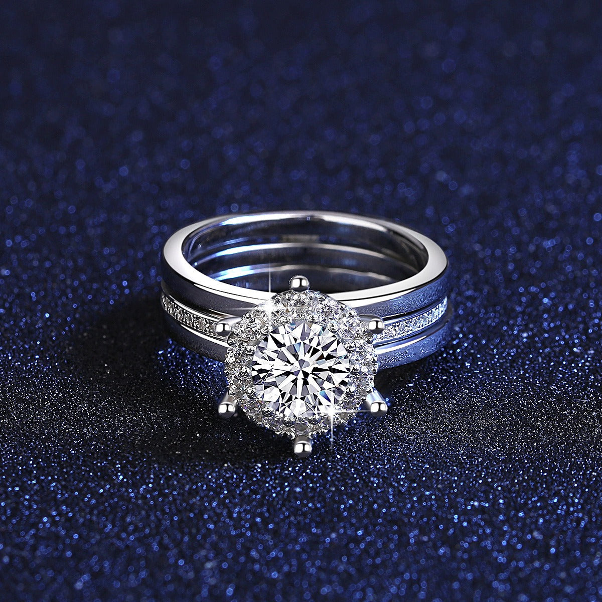Kemstone 1 Carat Moissanite Engagement Ring Women – S925 Sterling Silver QYR-012