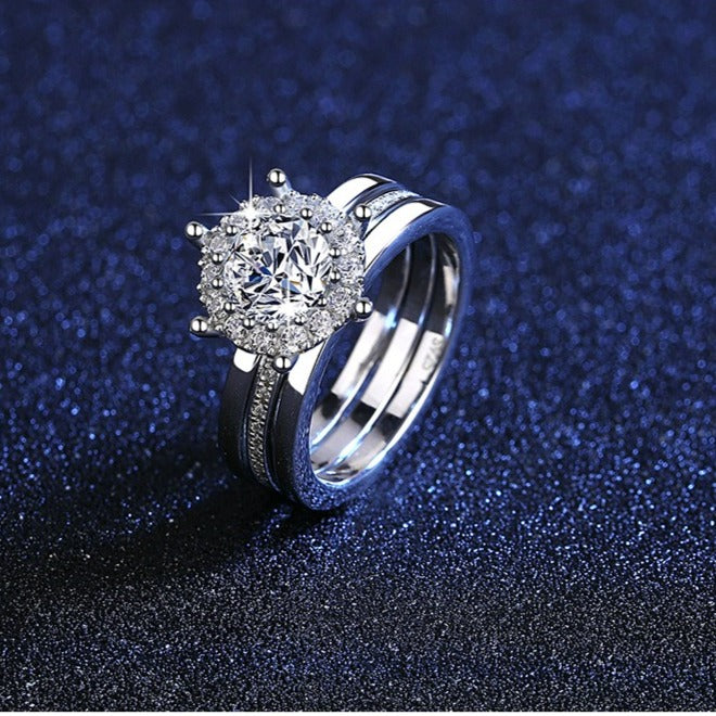 Kemstone 1 Carat Moissanite Engagement Ring Women – S925 Sterling Silver QYR-012