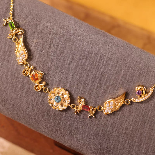 Pulsera vintage de plata de ley "Carrusel" con diseño original artesanal de Kemstone EMB-082101