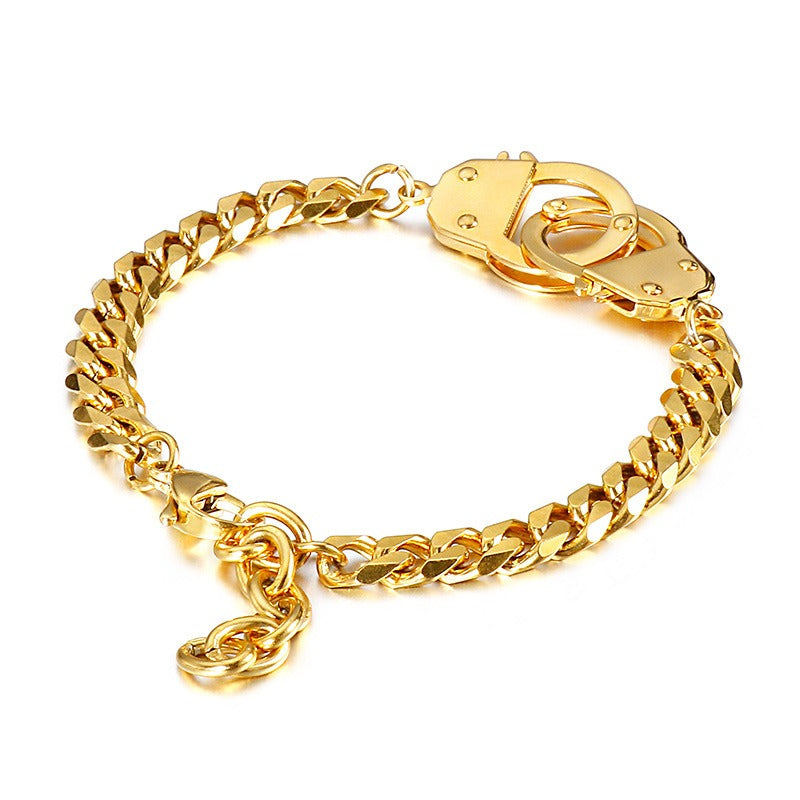 Kemstone Interlocking Steel Bracelet – Geometric Streetwear Cuff for Men & Women KB138227-Z