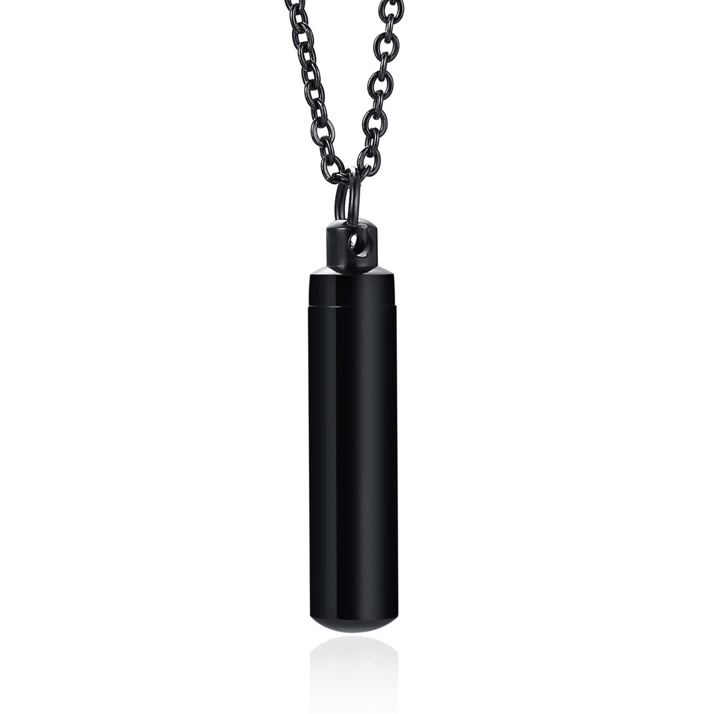 Kemstone Cylindrical Titanium Steel Perfume Pendant – Couple’s Essential Oil Necklace PN-587