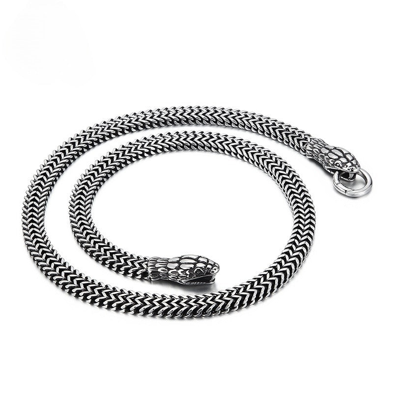 Kemstone Serpent Legacy – Collar de acero de titanio forjado a mano con texturas envejecidas KN202158