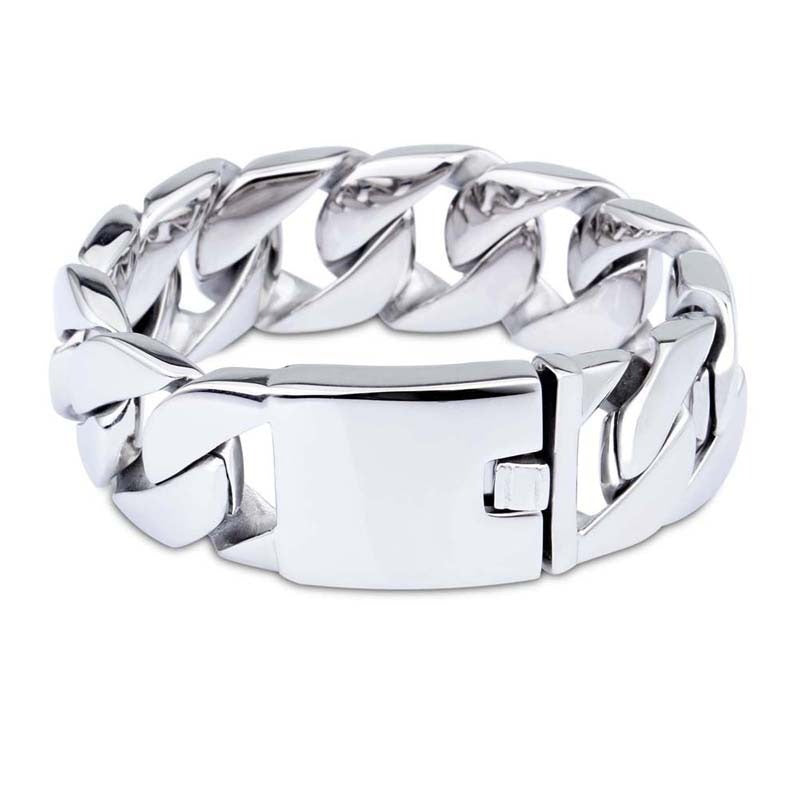 Kemstone Men’s 26mm Heavy Cuban Link Bracelet – Stainless Steel 18K Gold Plated | Hip-Hop Streetwear Jewelry KB27589-D