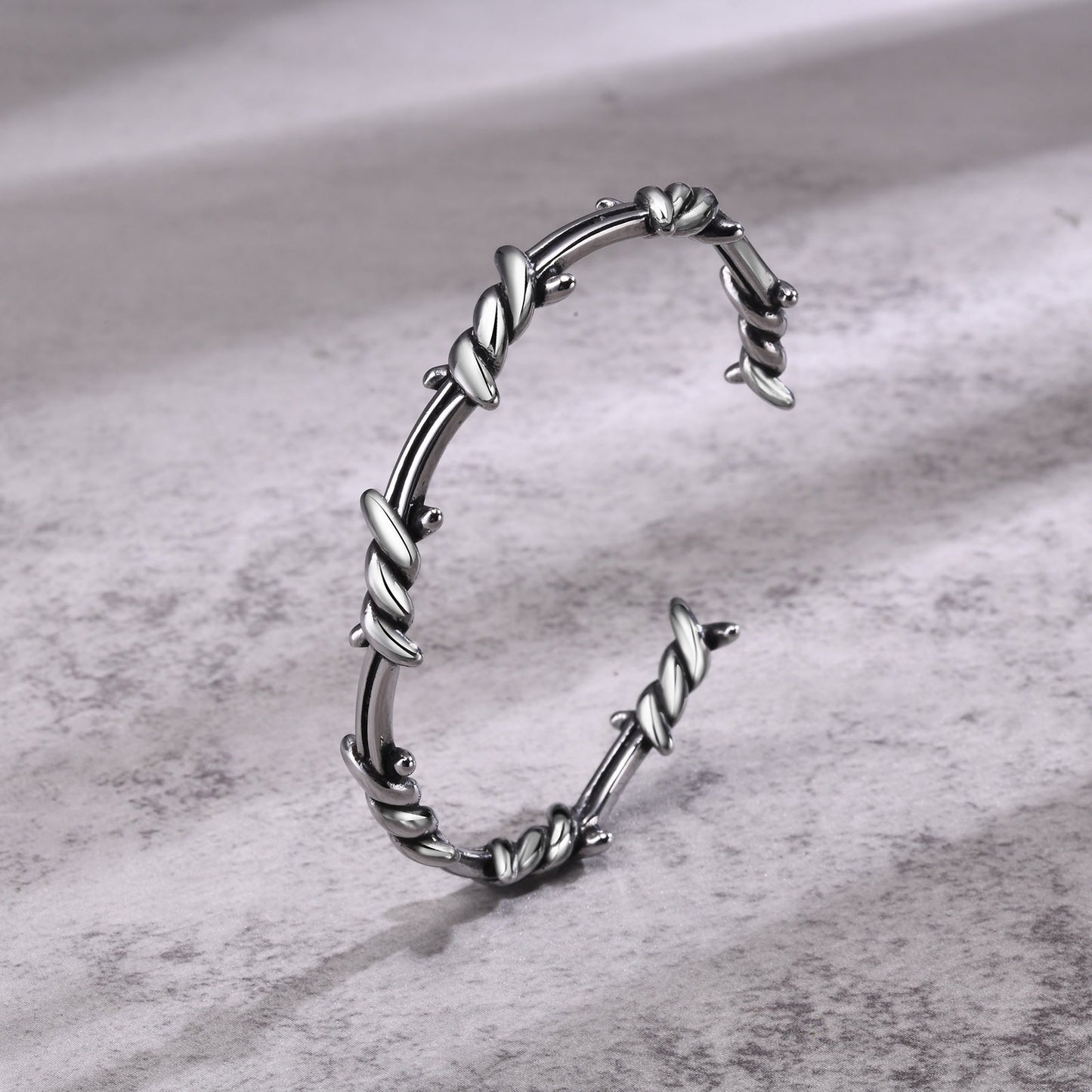 Kemstone Men’s Gothic Bracelet – Stainless Steel Open Cuff Bangle, Vintage Mobius Knot Punk Jewelry B-510
