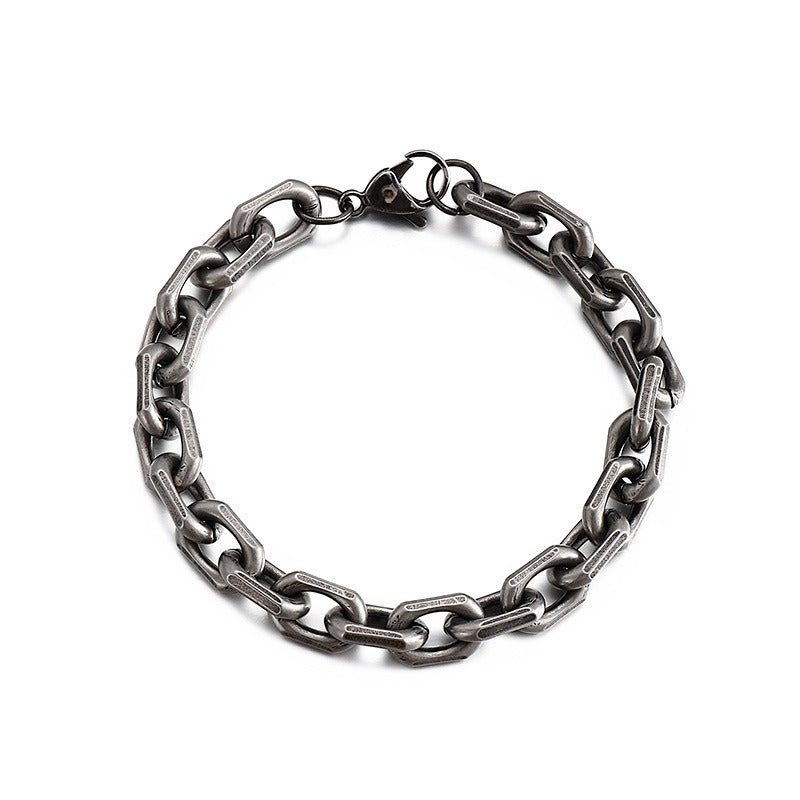 Kemstone Men’s Black O-Link Chain Bracelet & Necklace – Stainless Steel Gothic Viking KS141119-Z