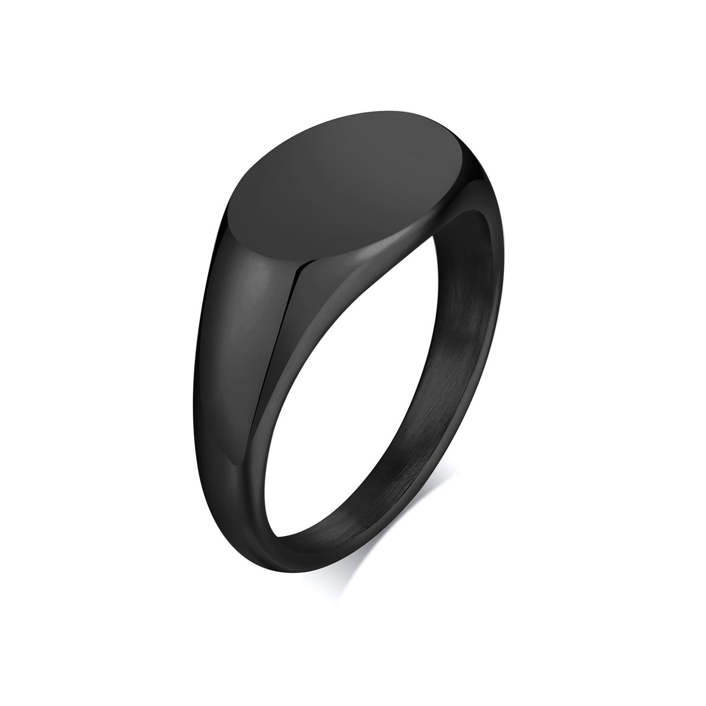 Anillo ovalado de acero inoxidable Kemstone - Joyería minimalista apilable de graduación para mujer RC-471