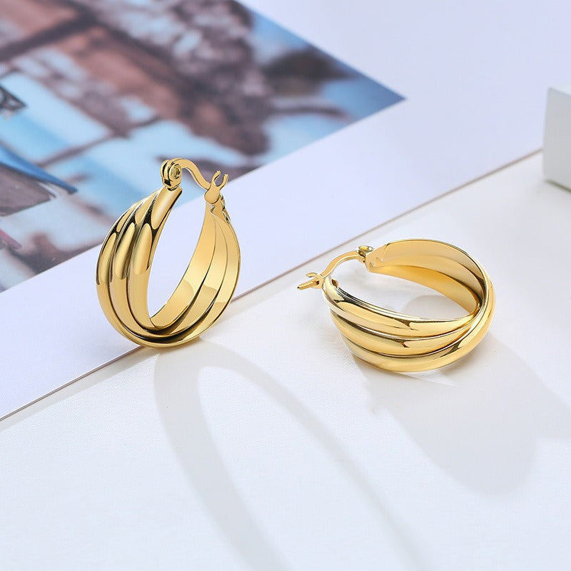 Pendientes de acero y titanio Kemstone - Diseño minimalista EH-058
