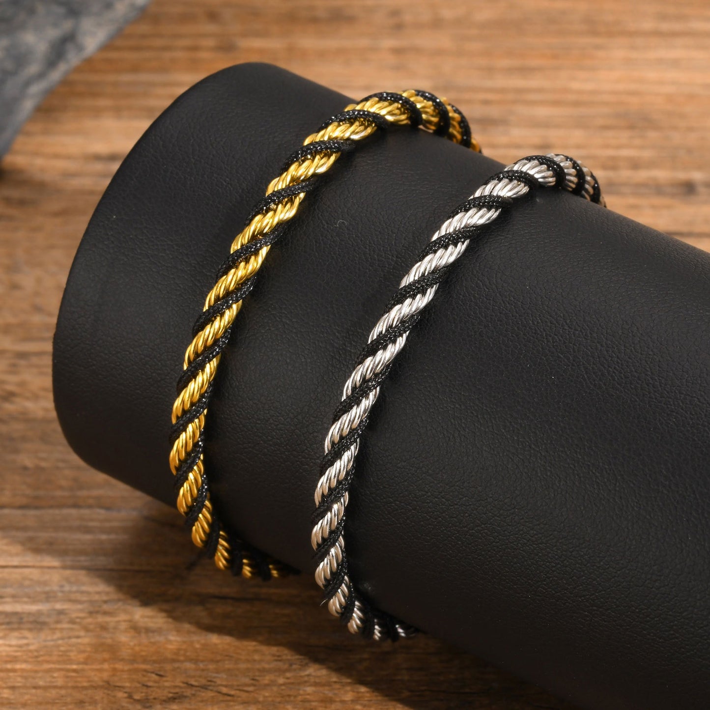 Kemstone Stainless Steel Rope Twist Bracelet Necklace – Men’s Jewelry BR-235