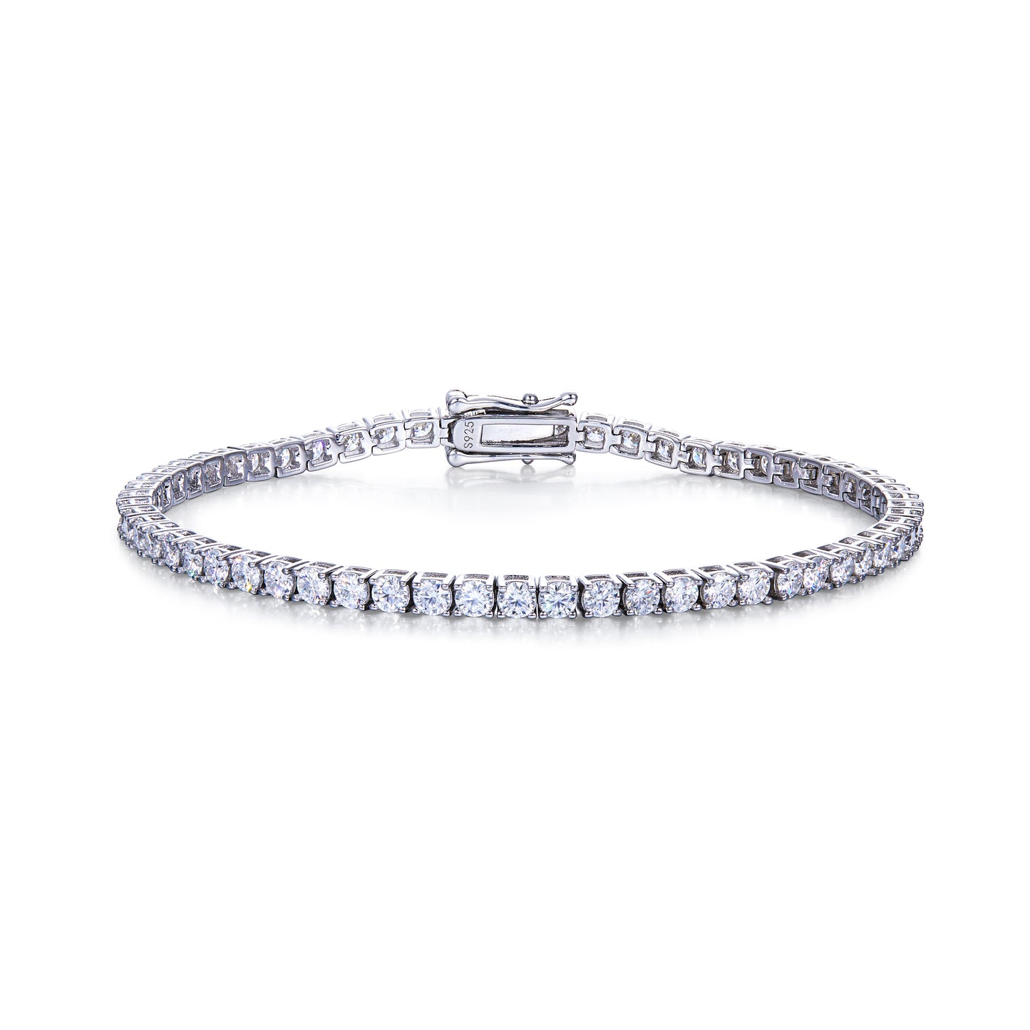 Kemstone 0.1 Ct Moissanite Tennis Bracelet – Classic 925 Sterling Silver Bangle for Men & Women