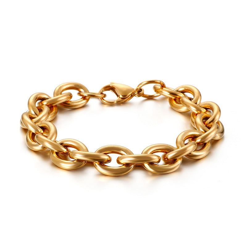 Pulsera Kemstone calada en forma de O - Joyería geométrica de acero inoxidable KB113951-Z