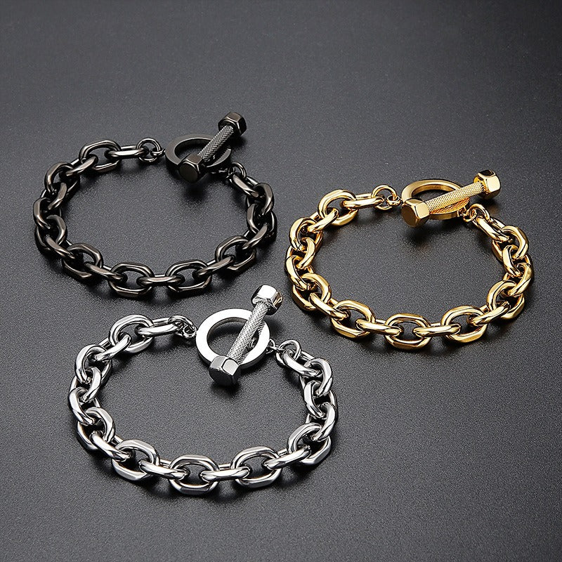 Bracciale da uomo Kemstone con bilanciere in acciaio al titanio – Forza nello stile KB94657-BD