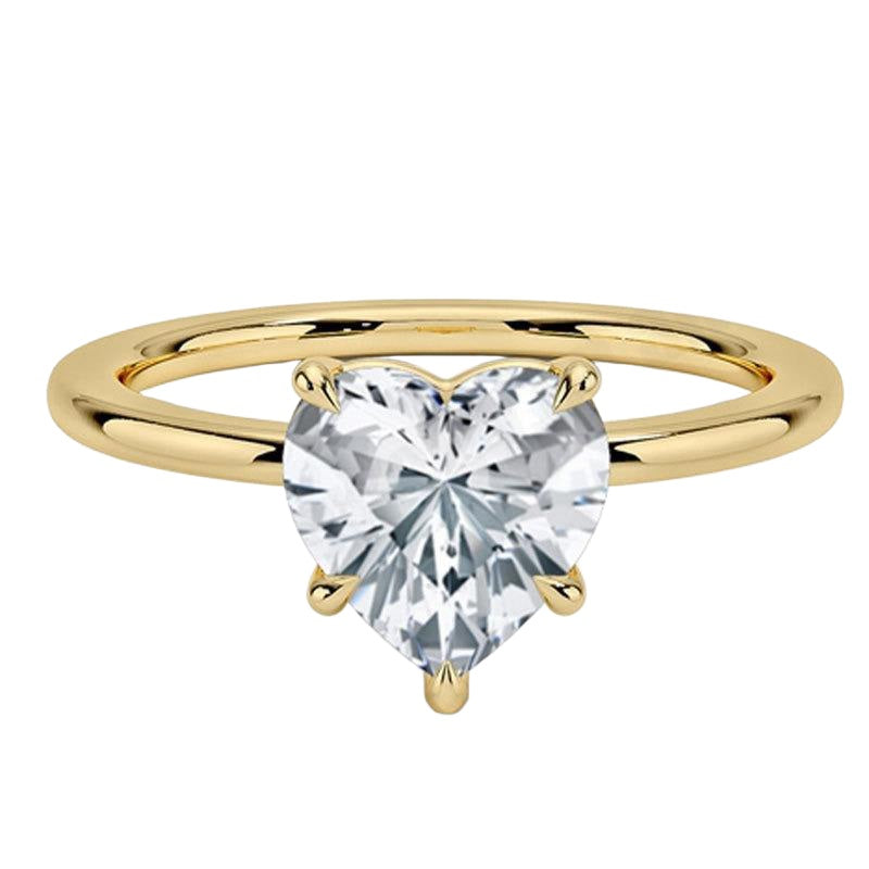 Kemstone 18K Gold Moissanite Engagement Ring — 1ct D-E Color VVS Clarity | Round / Oval / Cushion / Princess / Emerald / Heart Cut