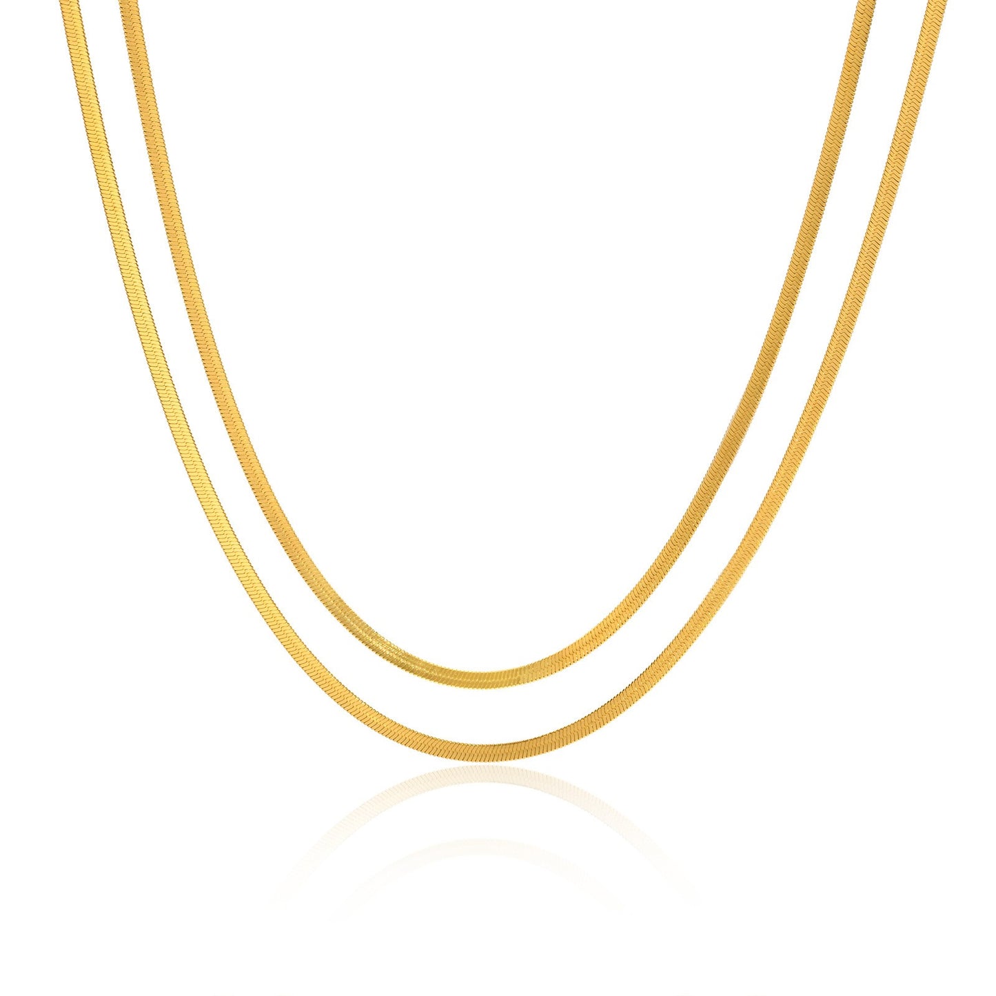 Collar de doble cadena de acero inoxidable Kemstone para mujer - Joyería minimalista con eslabones en capas NC-973