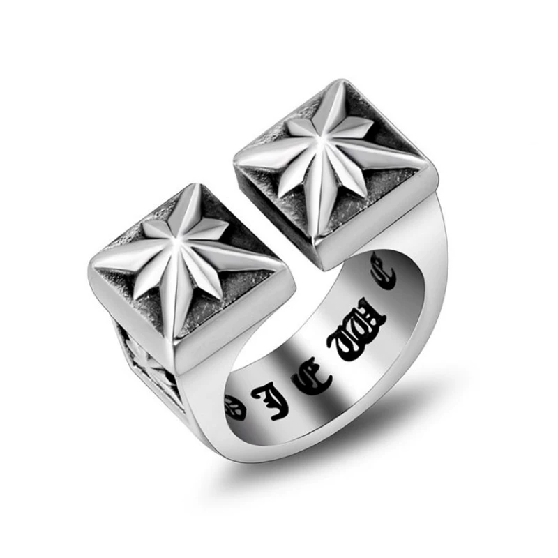 Kemstone Stellar Edge Ring – Bold Octagram Open Band for Men NWR-529339