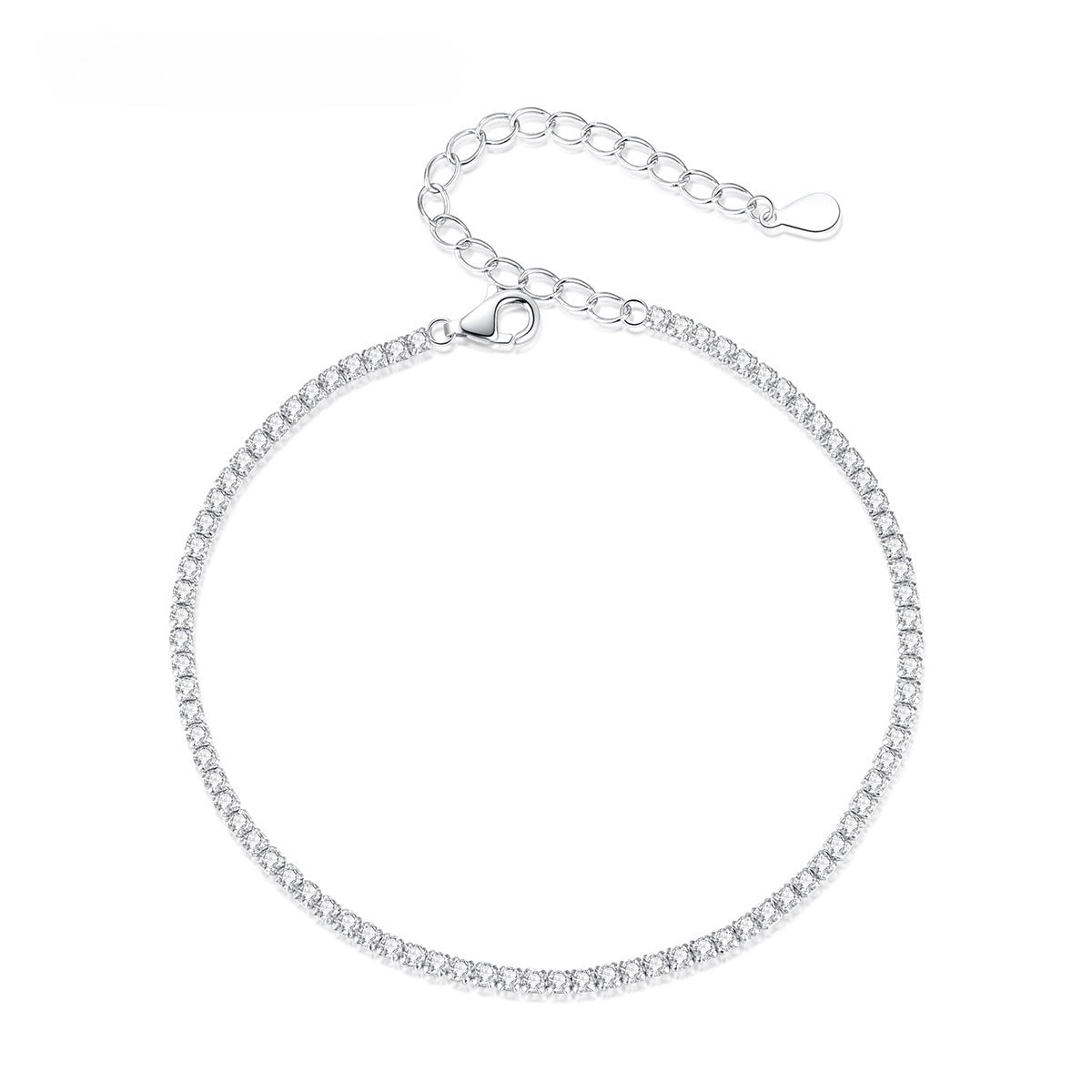 Pulsera de plata de ley con diseño original artesanal de Kemstone, cadena de tenis con incrustaciones de diamantes y circonitas cúbicas blancas.