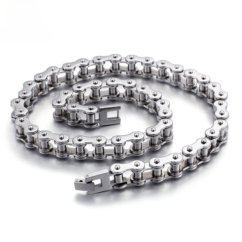 Kemstone Titanium Steel Bike Chain Necklace – Urban Style Cycling-Inspired Jewelry KN31603-K